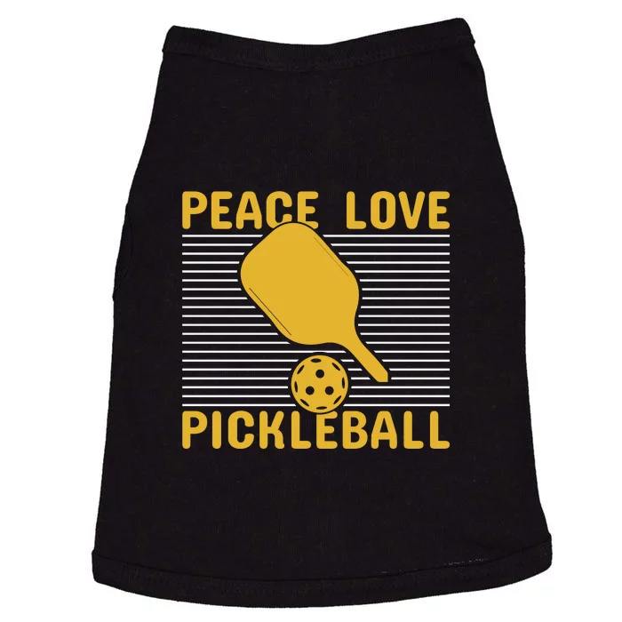 Peace Love Pickleball Paddles Sport Gift Pickleball Team Doggie Tank