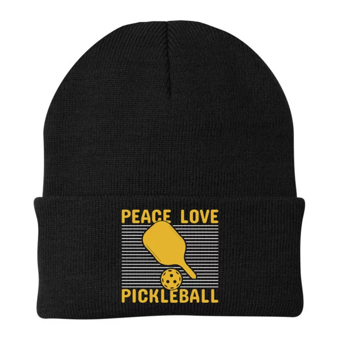 Peace Love Pickleball Paddles Sport Gift Pickleball Team Knit Cap Winter Beanie