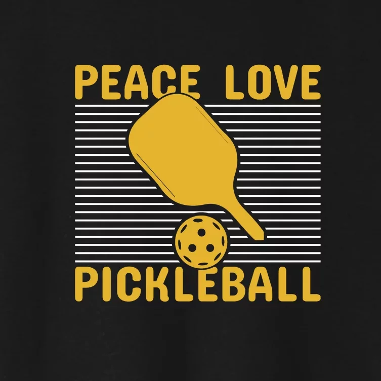 Peace Love Pickleball Paddles Sport Gift Pickleball Team Women's Crop Top Tee