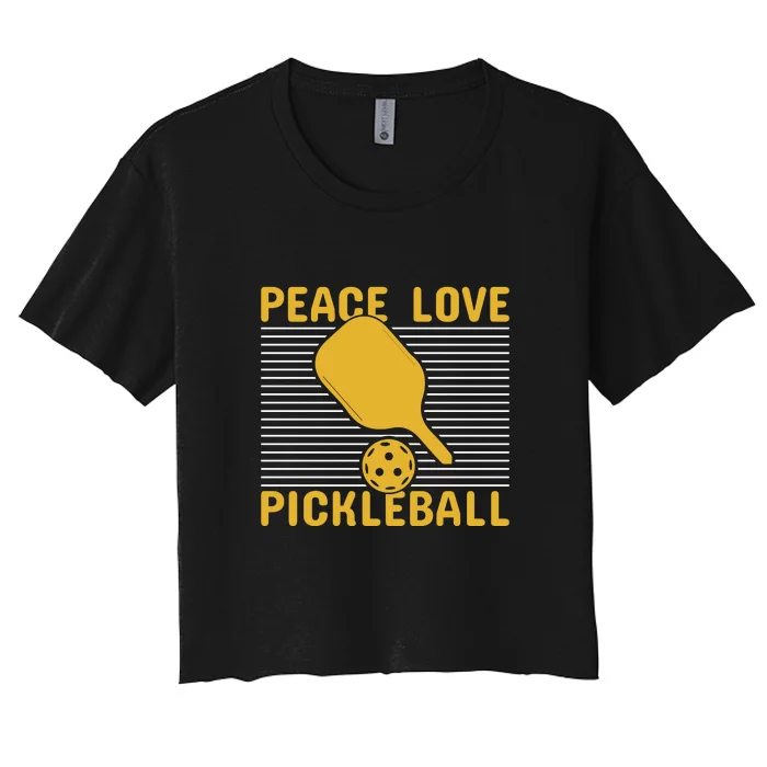 Peace Love Pickleball Paddles Sport Gift Pickleball Team Women's Crop Top Tee