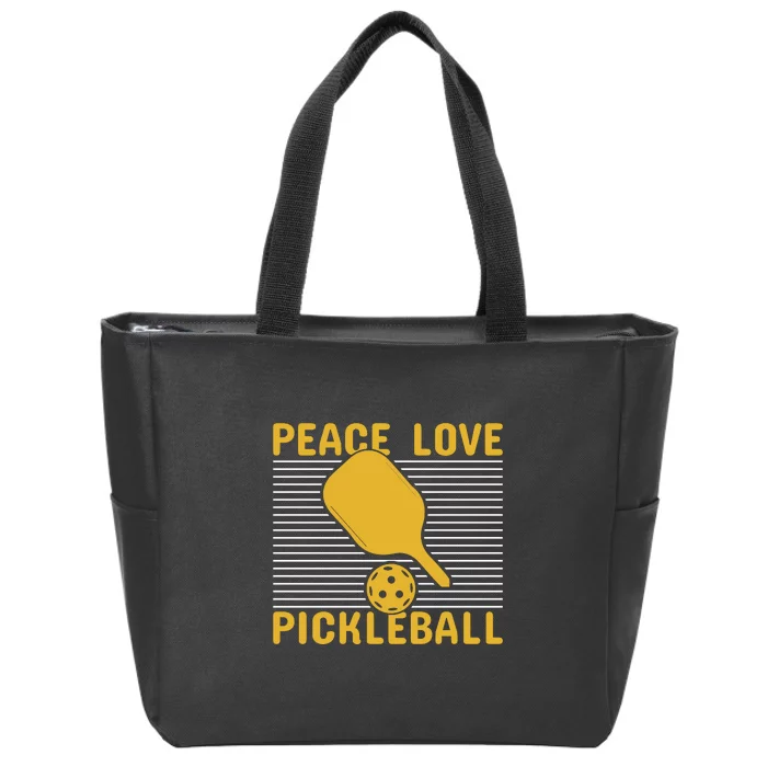 Peace Love Pickleball Paddles Sport Gift Pickleball Team Zip Tote Bag