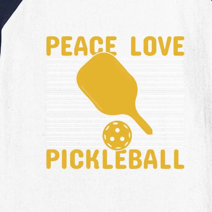 Peace Love Pickleball Paddles Sport Gift Pickleball Team Baseball Sleeve Shirt