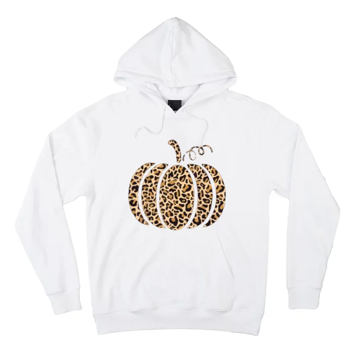 Pumpkin Leopard Print Cheetah Fall Graphic Thanksgiving Hoodie