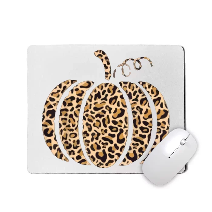 Pumpkin Leopard Print Cheetah Fall Graphic Thanksgiving Mousepad