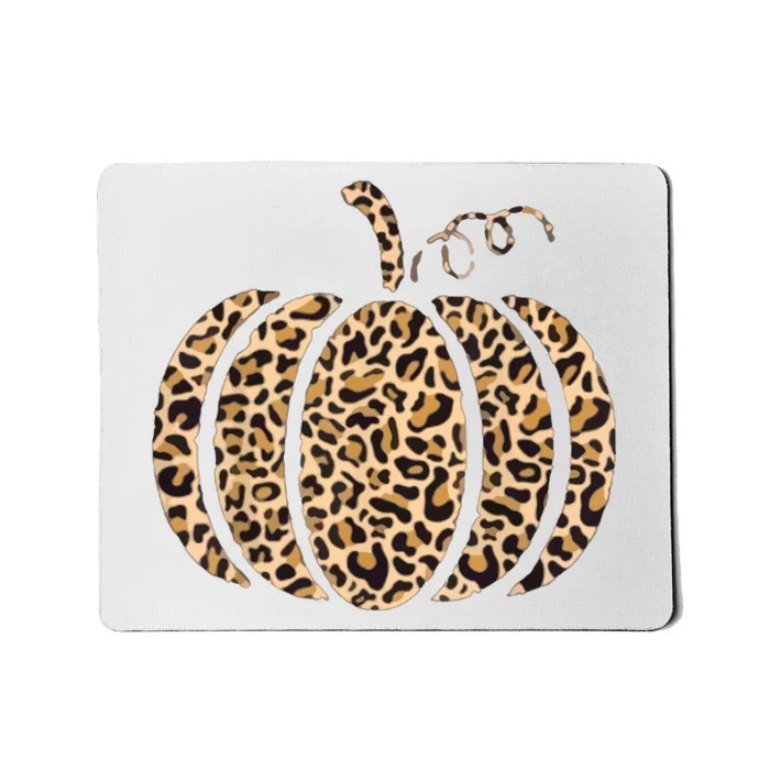 Pumpkin Leopard Print Cheetah Fall Graphic Thanksgiving Mousepad