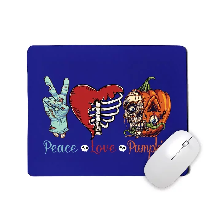 Peace Love Pumpkin Gift Funny Hand Skeleton Pumpkin Party Gift Mousepad