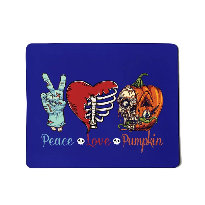 Peace Love Pumpkin Gift Funny Hand Skeleton Pumpkin Party Gift Mousepad