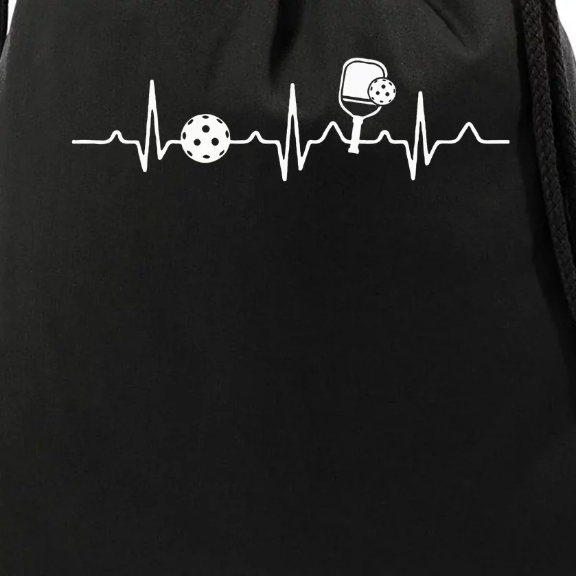 Pickleball lovers players heartbeat pickleball fan funny Drawstring Bag