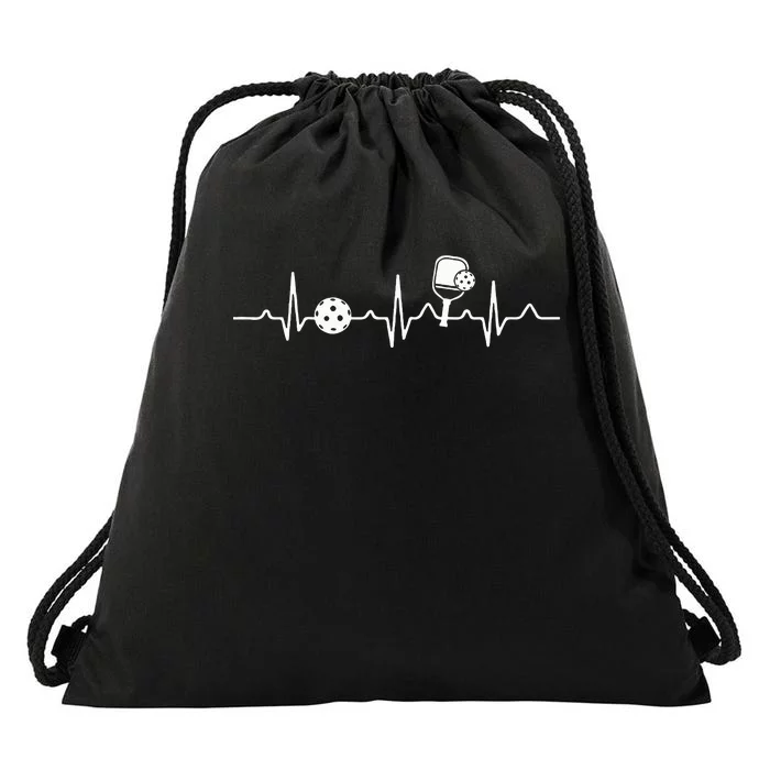 Pickleball lovers players heartbeat pickleball fan funny Drawstring Bag