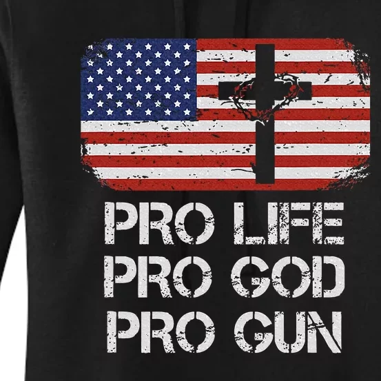 Pro Life Pro God Pro Gun Conservative Women's Pullover Hoodie