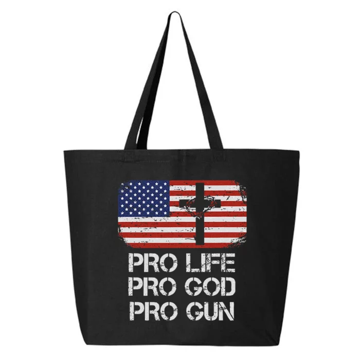 Pro Life Pro God Pro Gun Conservative 25L Jumbo Tote