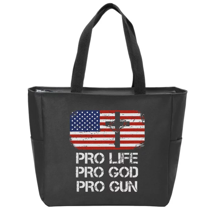 Pro Life Pro God Pro Gun Conservative Zip Tote Bag