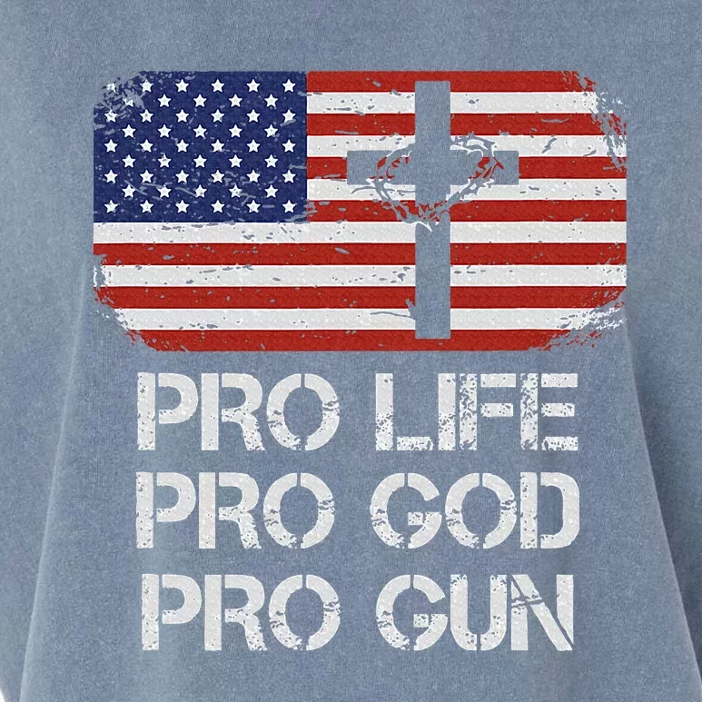 Pro Life Pro God Pro Gun Conservative Garment-Dyed Women's Muscle Tee