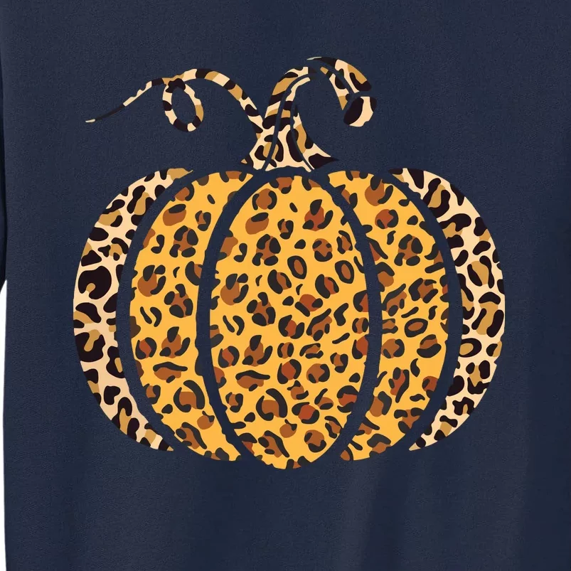 Pumpkin Leopard Print Funny Halloween Costume Autumn Pumpkin Tall Sweatshirt