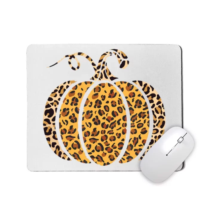 Pumpkin Leopard Print Funny Halloween Costume Autumn Pumpkin Mousepad