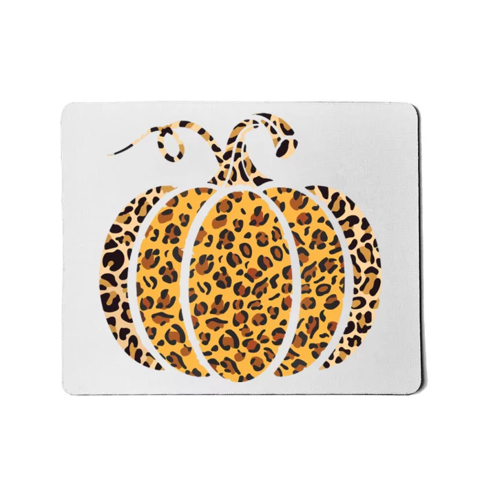 Pumpkin Leopard Print Funny Halloween Costume Autumn Pumpkin Mousepad