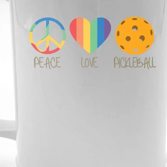 Peace Love Pickleball Front & Back Beer Stein