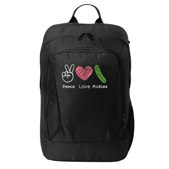 Peace Love Pickles Retro Pickles Lover Food Lover City Backpack