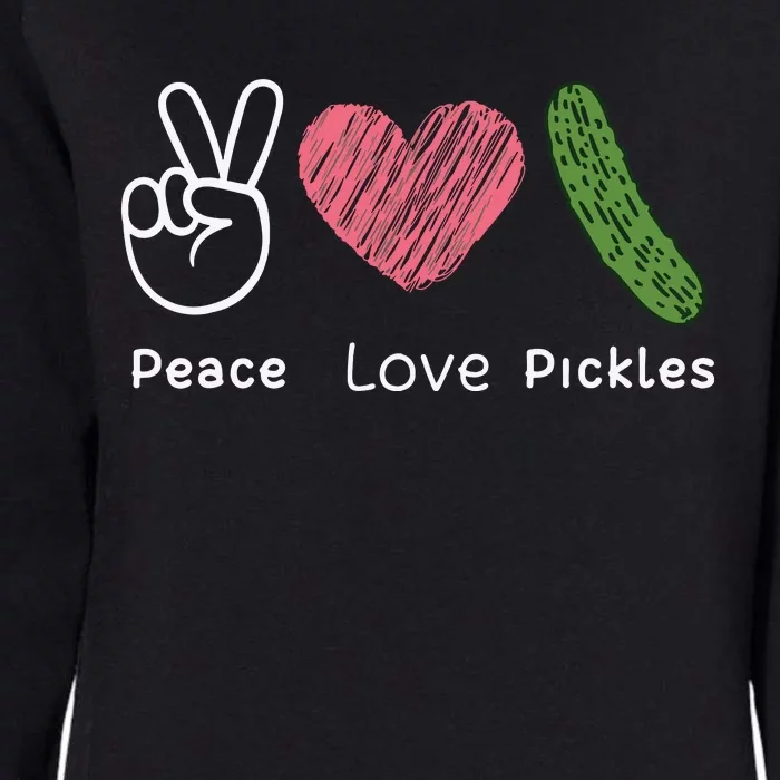 Peace Love Pickles Retro Pickles Lover Food Lover Womens California Wash Sweatshirt