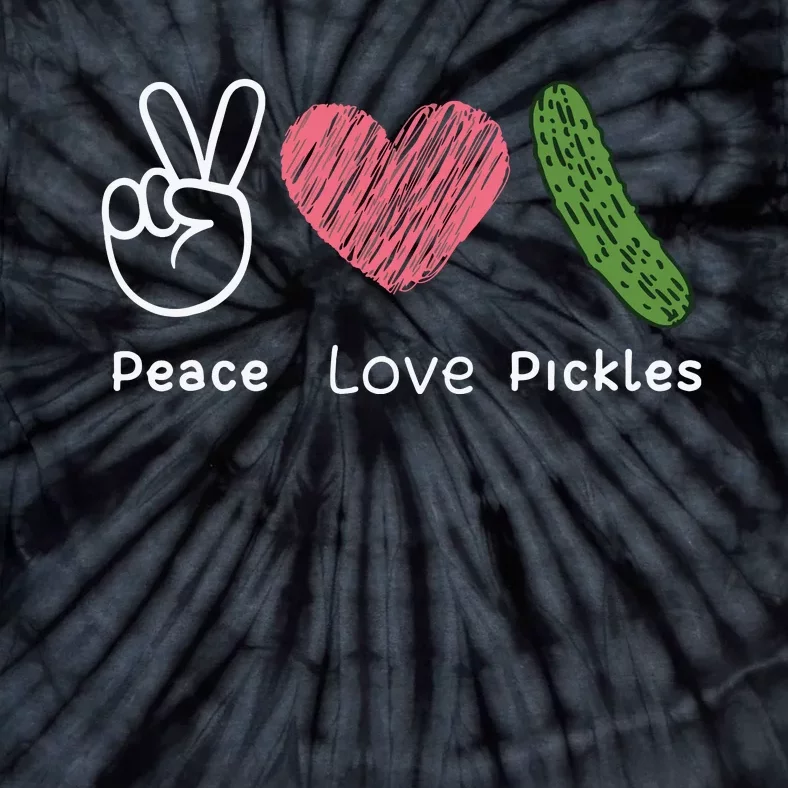 Peace Love Pickles Retro Pickles Lover Food Lover Tie-Dye T-Shirt