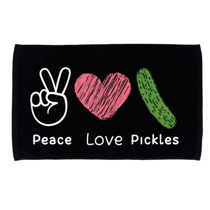 Peace Love Pickles Retro Pickles Lover Food Lover Microfiber Hand Towel