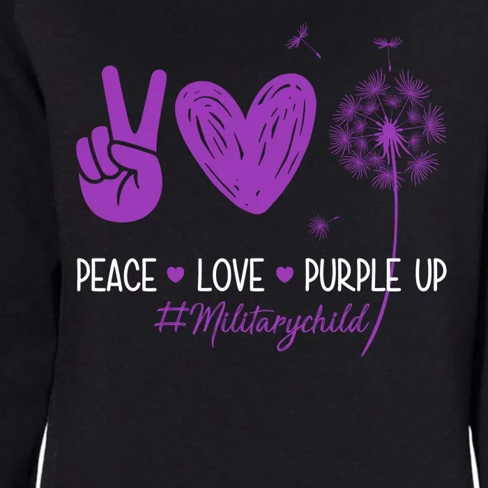 Peace Love Purple Up Military Child Womens California Wash Sweatshirt