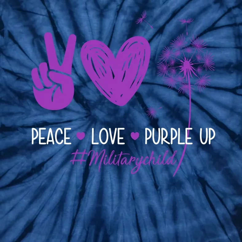 Peace Love Purple Up Military Child Tie-Dye T-Shirt