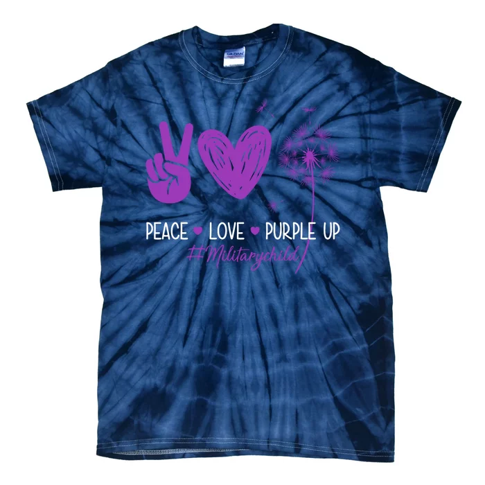 Peace Love Purple Up Military Child Tie-Dye T-Shirt