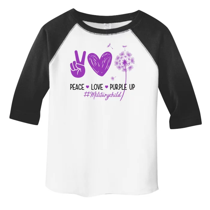 Peace Love Purple Up Military Child Toddler Fine Jersey T-Shirt