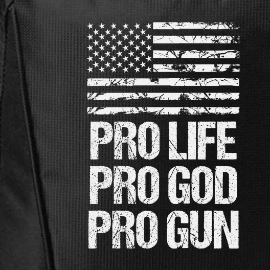 Pro Life Pro God Pro Gun Christian Conservative City Backpack