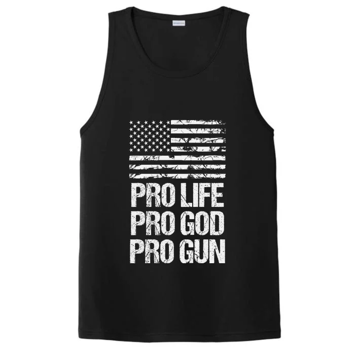 Pro Life Pro God Pro Gun Christian Conservative Performance Tank