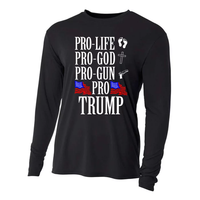 Pro Life Pro God Pro Gun Pro Trump Cooling Performance Long Sleeve Crew