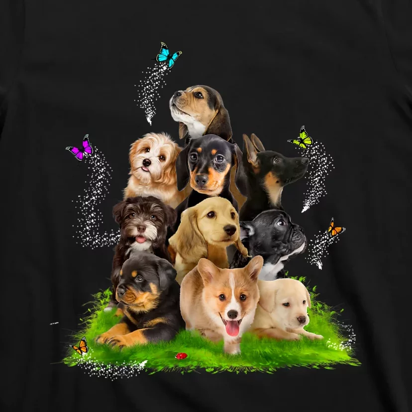 Puppy Lover Puppy Pile Cute Puppy Dog Lover Dog T-Shirt