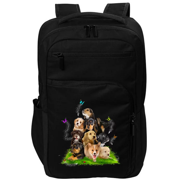 Puppy Lover Puppy Pile Cute Puppy Dog Lover Dog Impact Tech Backpack