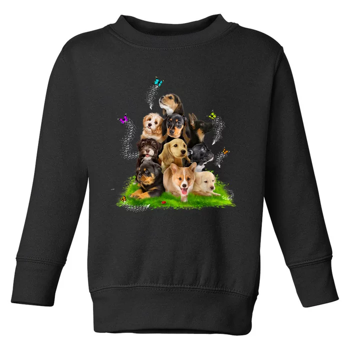 Puppy Lover Puppy Pile Cute Puppy Dog Lover Dog Toddler Sweatshirt