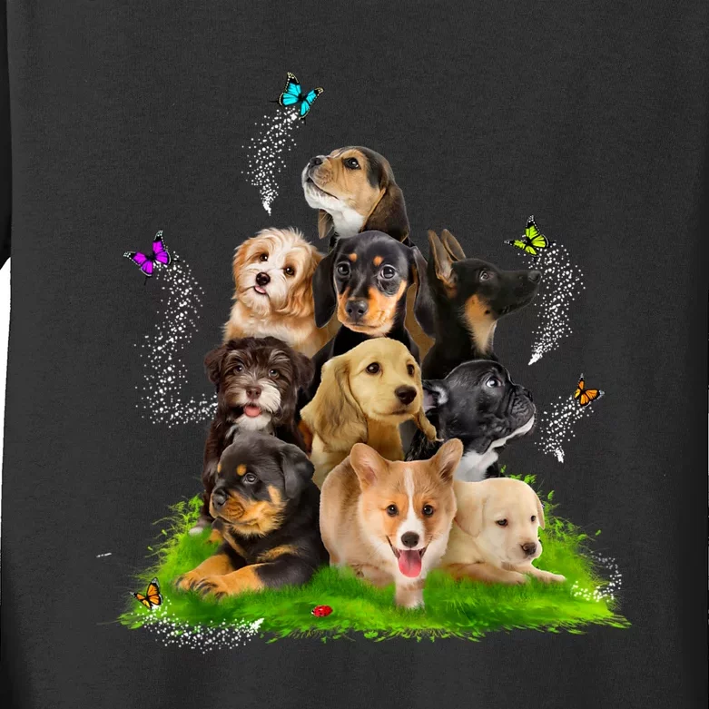 Puppy Lover Puppy Pile Cute Puppy Dog Lover Dog Kids Long Sleeve Shirt