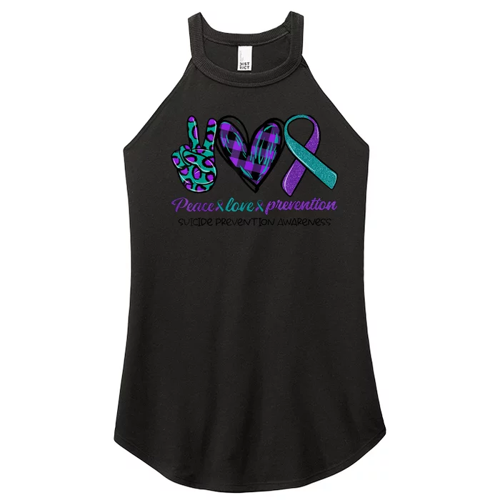 Peace Love Prevention Suicide Prevention Awareness Women’s Perfect Tri Rocker Tank