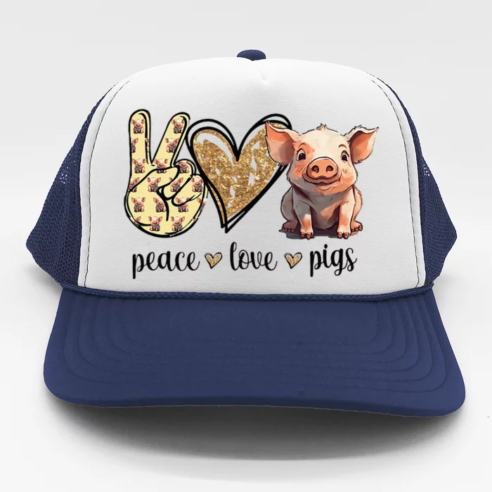 Peace Love Pig Trucker Hat