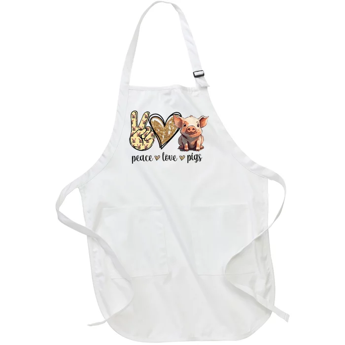 Peace Love Pig Full-Length Apron With Pocket