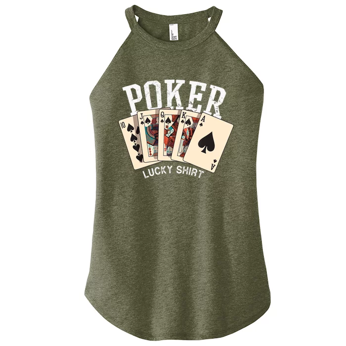 Poker Lucky Poker Player Gambling Funny Poker Women’s Perfect Tri Rocker Tank