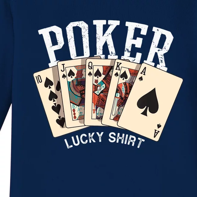 Poker Lucky Poker Player Gambling Funny Poker Baby Long Sleeve Bodysuit