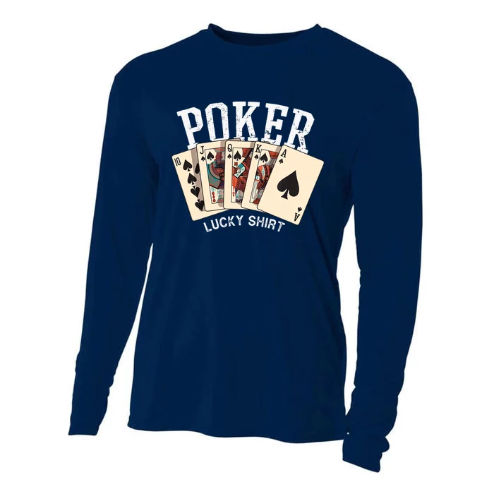 Poker Lucky Poker Player Gambling Funny Poker Cooling Performance Long Sleeve Crew