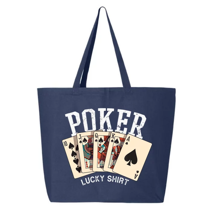 Poker Lucky Poker Player Gambling Funny Poker 25L Jumbo Tote