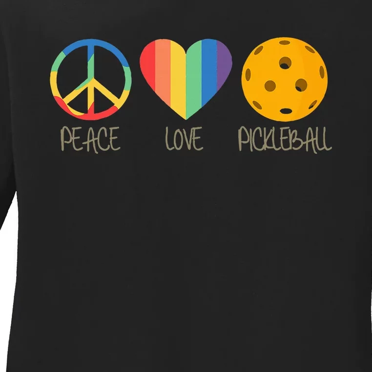 Peace Love Pickleball Ladies Long Sleeve Shirt