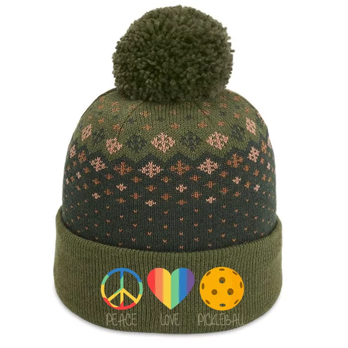 Peace Love Pickleball The Baniff Cuffed Pom Beanie