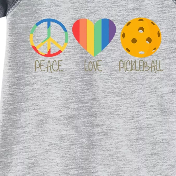 Peace Love Pickleball Infant Baby Jersey Bodysuit