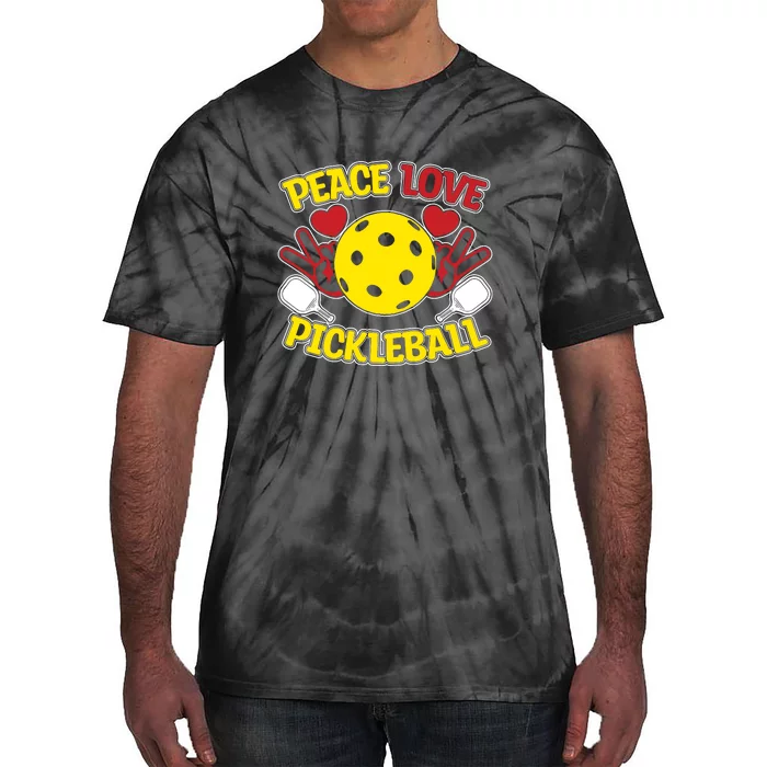 Peace Love Pickleball Sport Gift Pickleball Player Tie-Dye T-Shirt