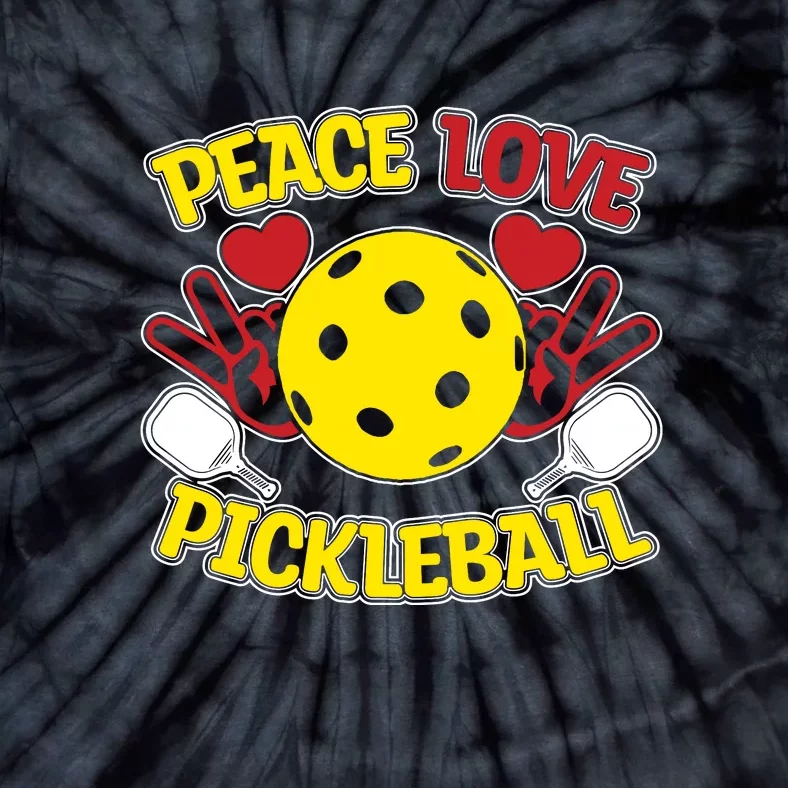 Peace Love Pickleball Sport Gift Pickleball Player Tie-Dye T-Shirt