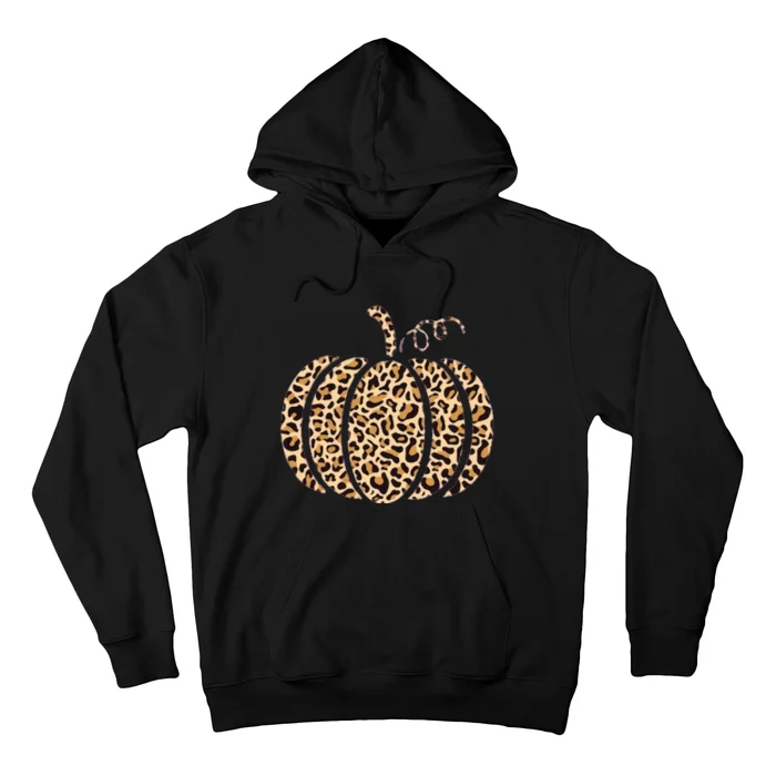 Pumpkin Leopard Print Cheetah Fall Thanksgiving Hoodie