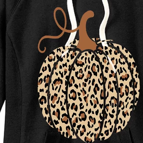 Pumpkin Leopard Print Cheetah Fall  Thanksgiving Women's Fleece Hoodie